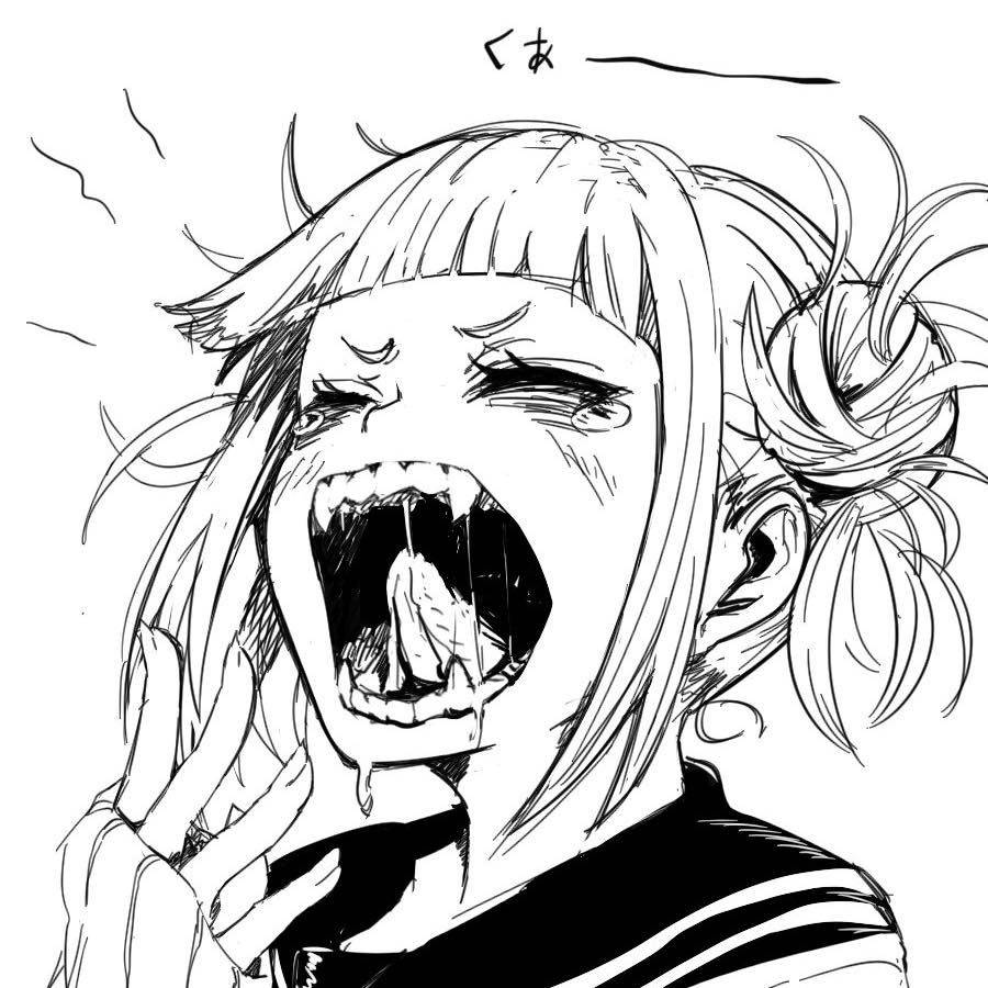 Himiko Toga, black and white, anime girl, SD Desktop Wallpaper