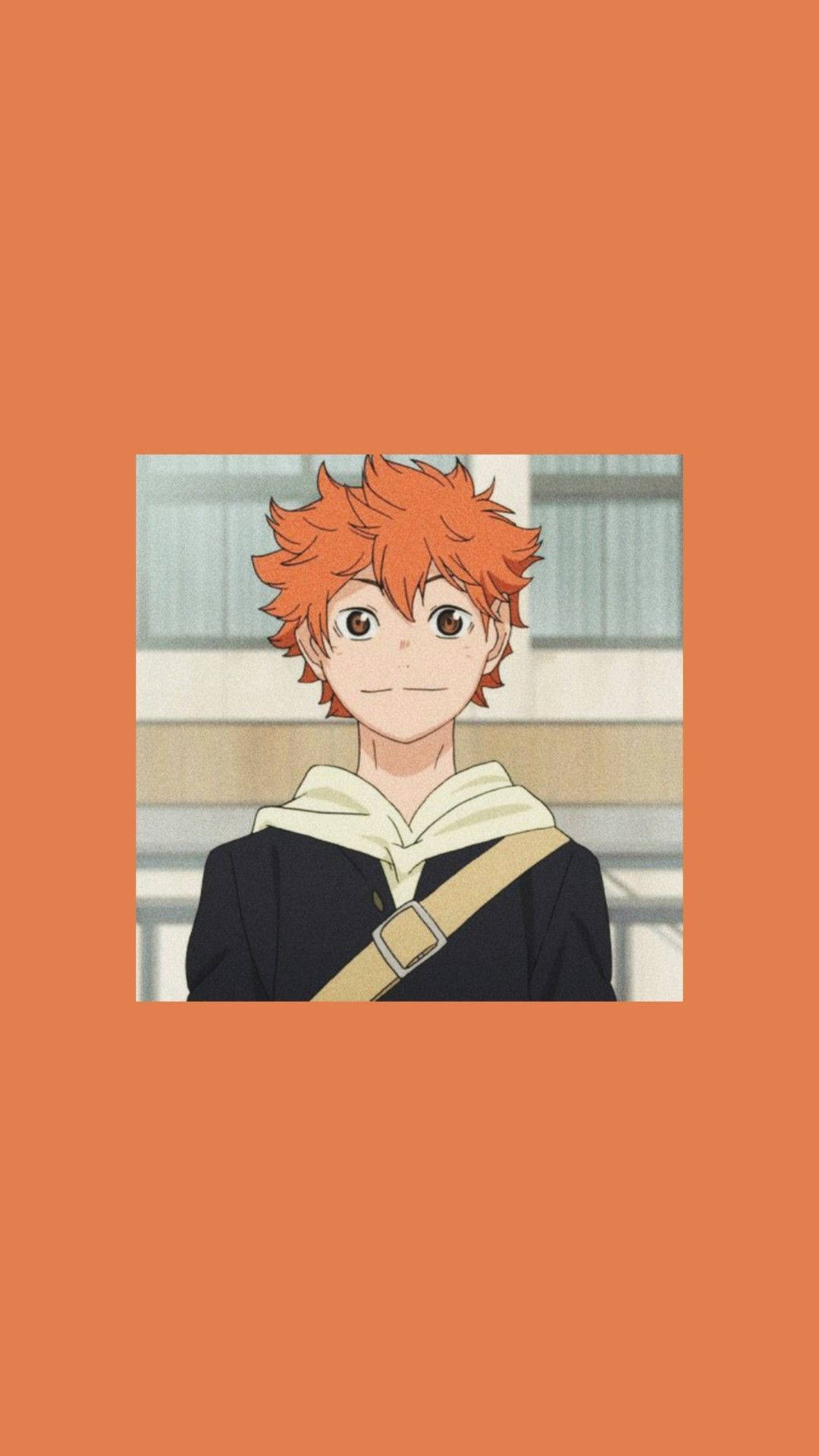 Aesthetic Hinata, spiky orange hair, black hoodie, Full HD Phone Wallpaper