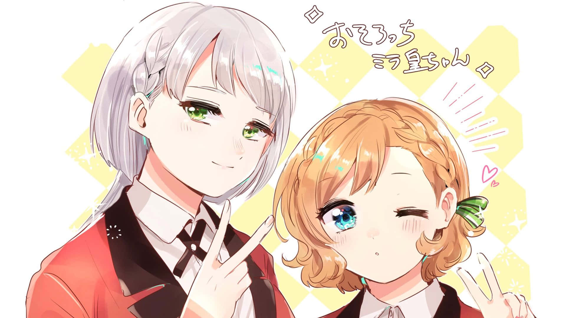 Hinano Kurahashi, silver hair, orange hair, Full HD Desktop Wallpaper