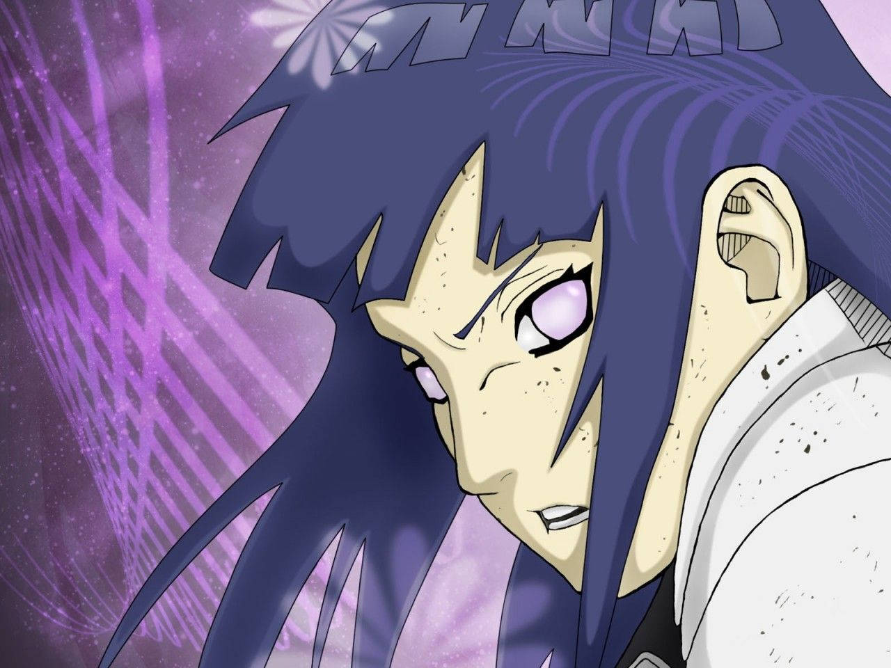 Hinata Hyuga, spiky blue hair, purple eyes, HD Desktop Wallpaper