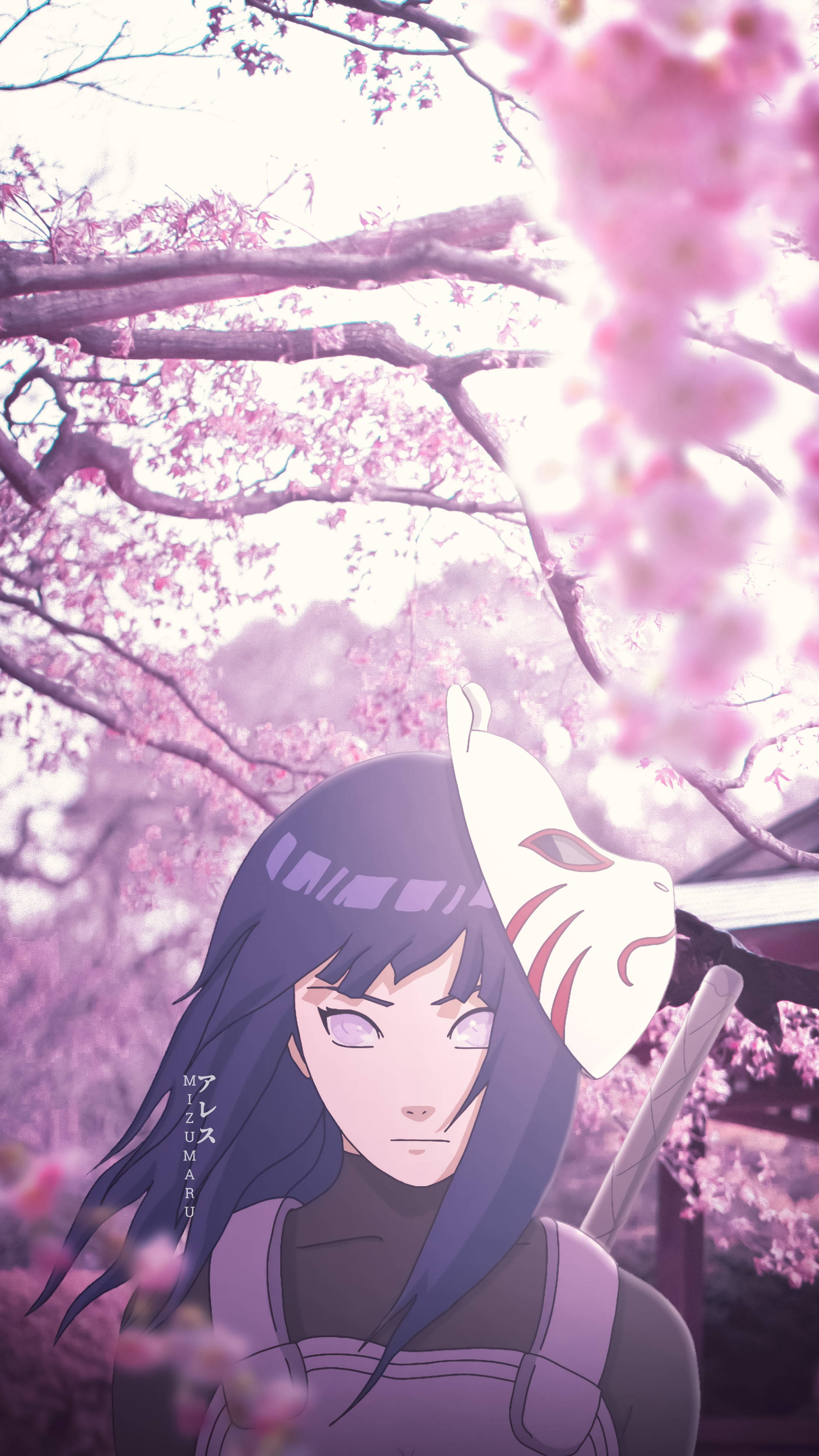 Hinata Hyuga, anime girl, dark hair, 4K Phone Wallpaper