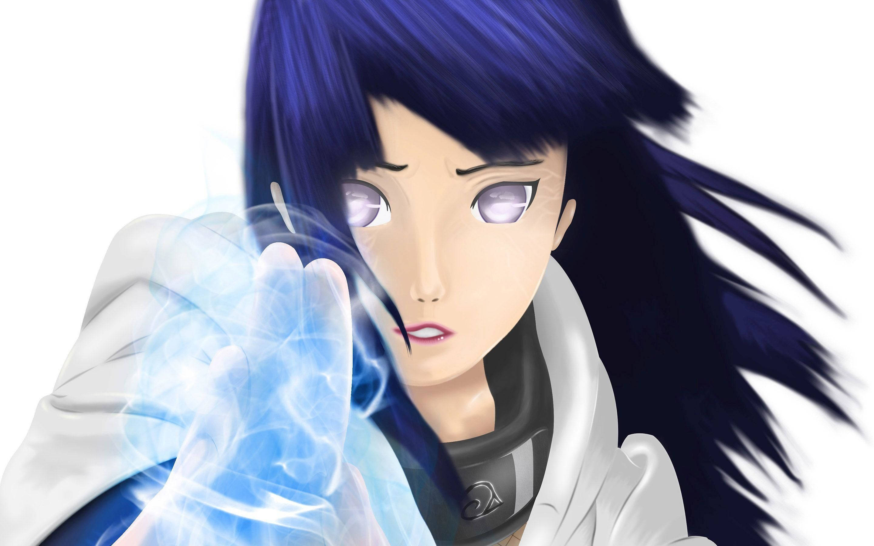 Hinata Hyuga, purple hair, glowing eyes, 2K Desktop Wallpaper