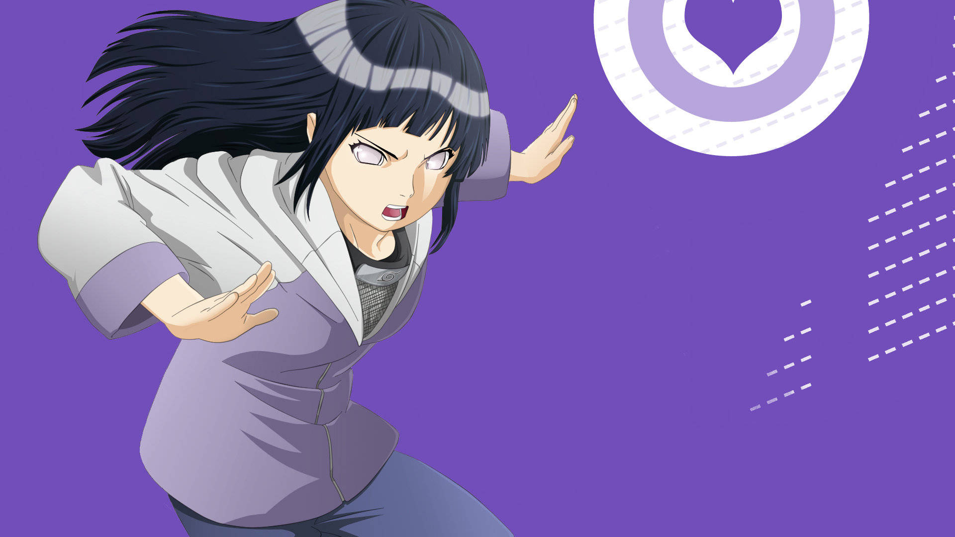 Hinata Hyuga, angry, purple, Full HD Desktop Wallpaper