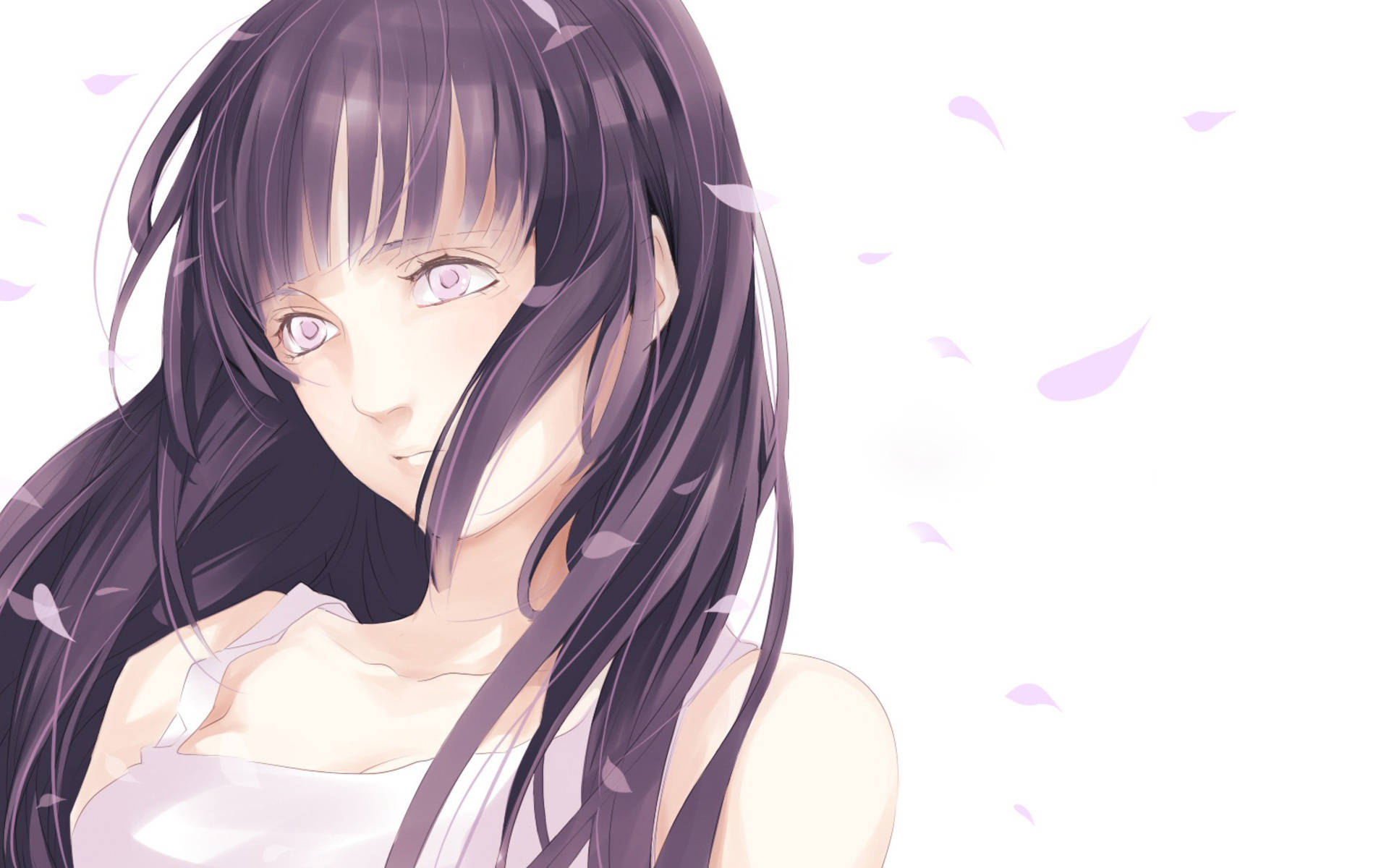 Hinata Hyuga, long dark hair, purple eyes, Full HD Desktop Wallpaper