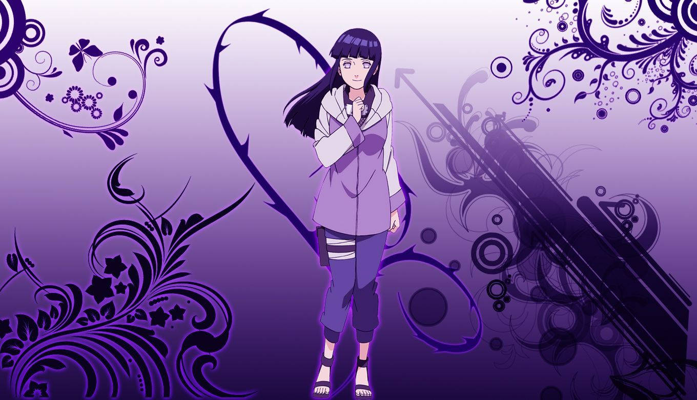 Hinata Hyuga, violet artwork, dark hair, HD Desktop Wallpaper