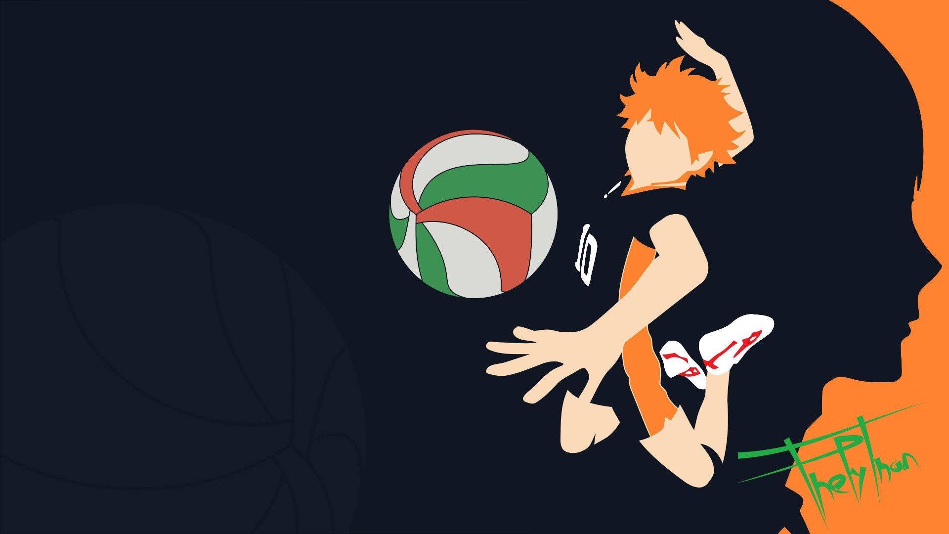 Hinata Shouyou, orange uniform, colorful ball, Full HD Desktop Wallpaper