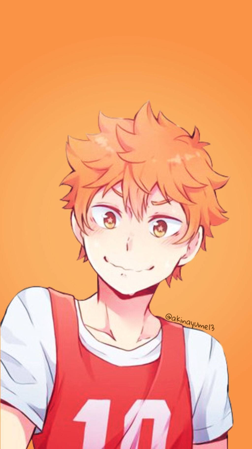 Hinata Shouyou, spiky orange hair, warm eyes, HD Phone Wallpaper