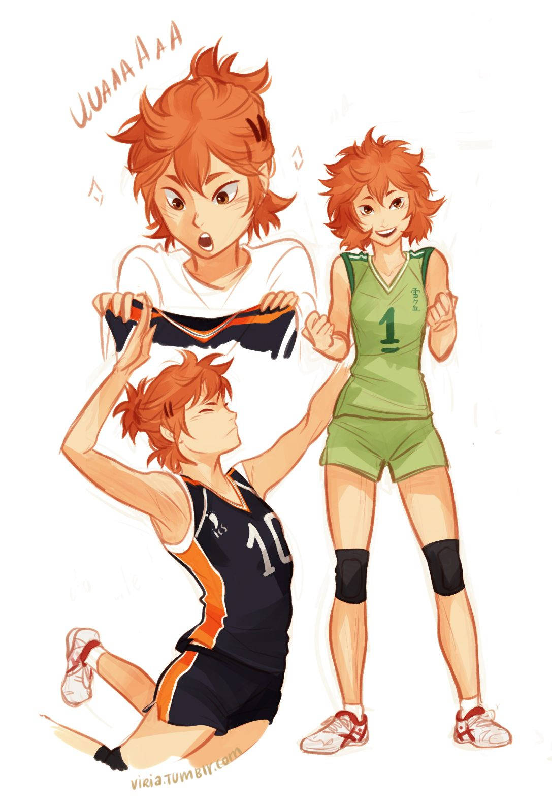 Hinata Shouyou, fiery orange hair, anime volleyball players, HD Phone Wallpaper