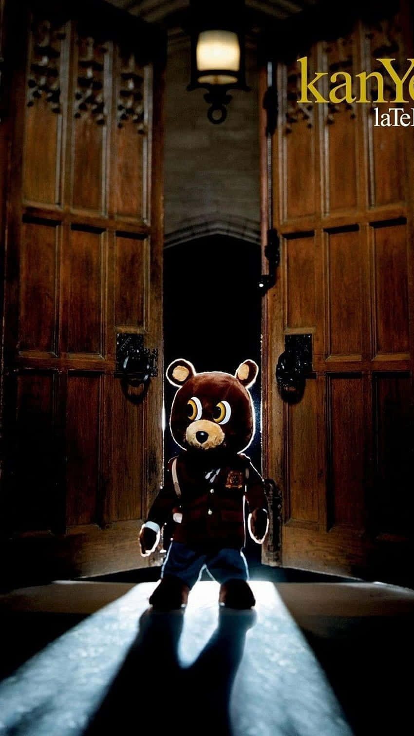 kanye west, brown teddy bear mascot, spotlight, HD Phone Wallpaper