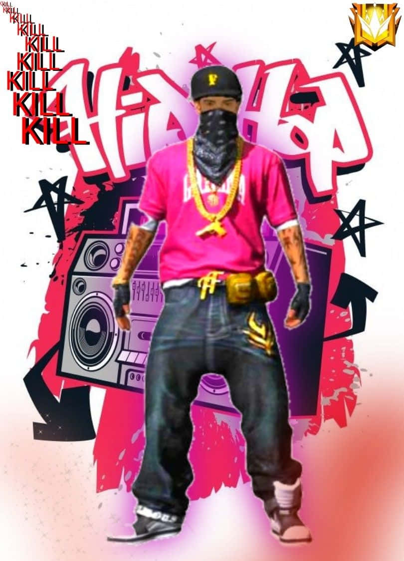 Hip Hop Free Fire, pink shirt, bandana, SD Phone Wallpaper