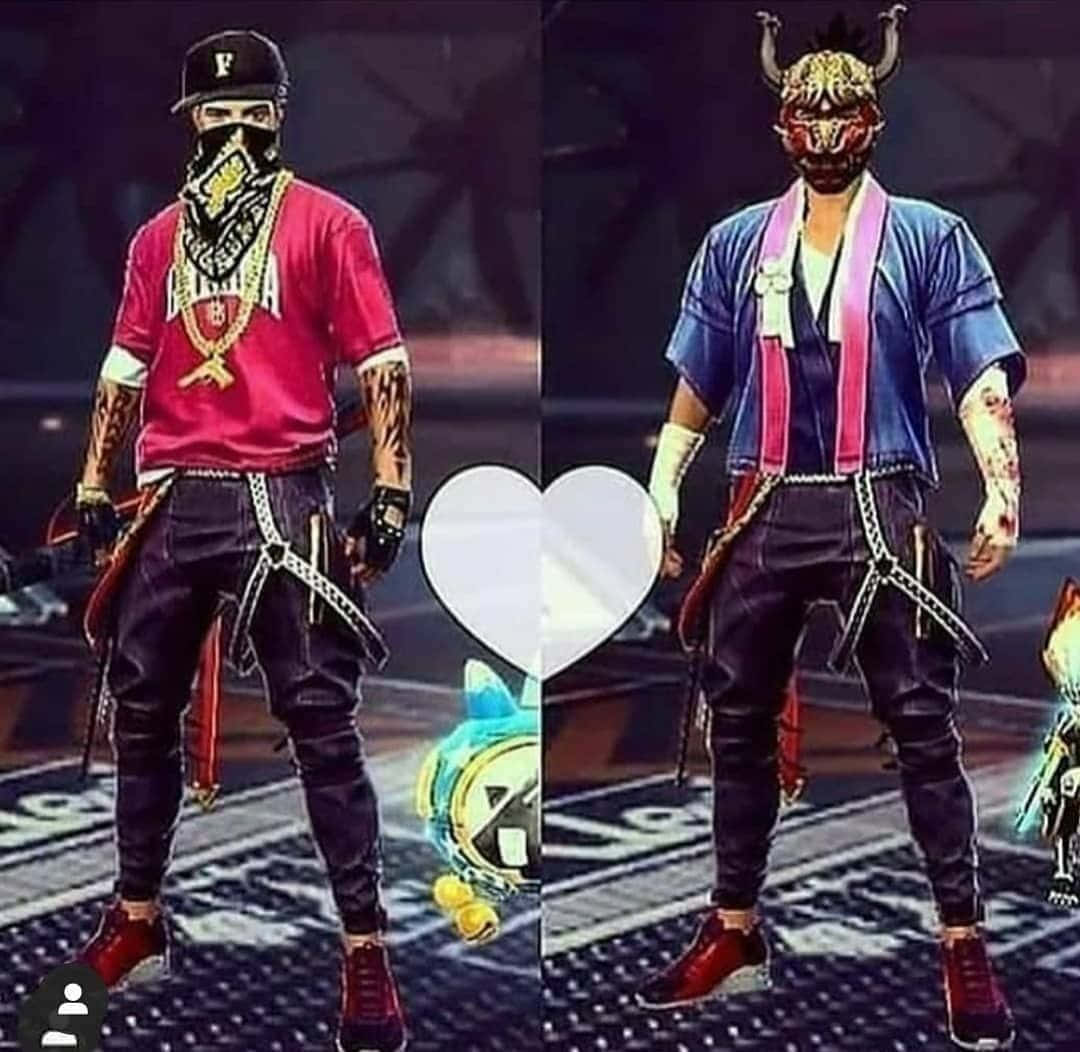 Hip Hop Free Fire, masked video game characters, vibrant outfits, SD Desktop Wallpaper