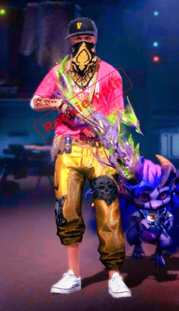Hip Hop Free Fire, pink shirt, gold pants, SD Phone Wallpaper
