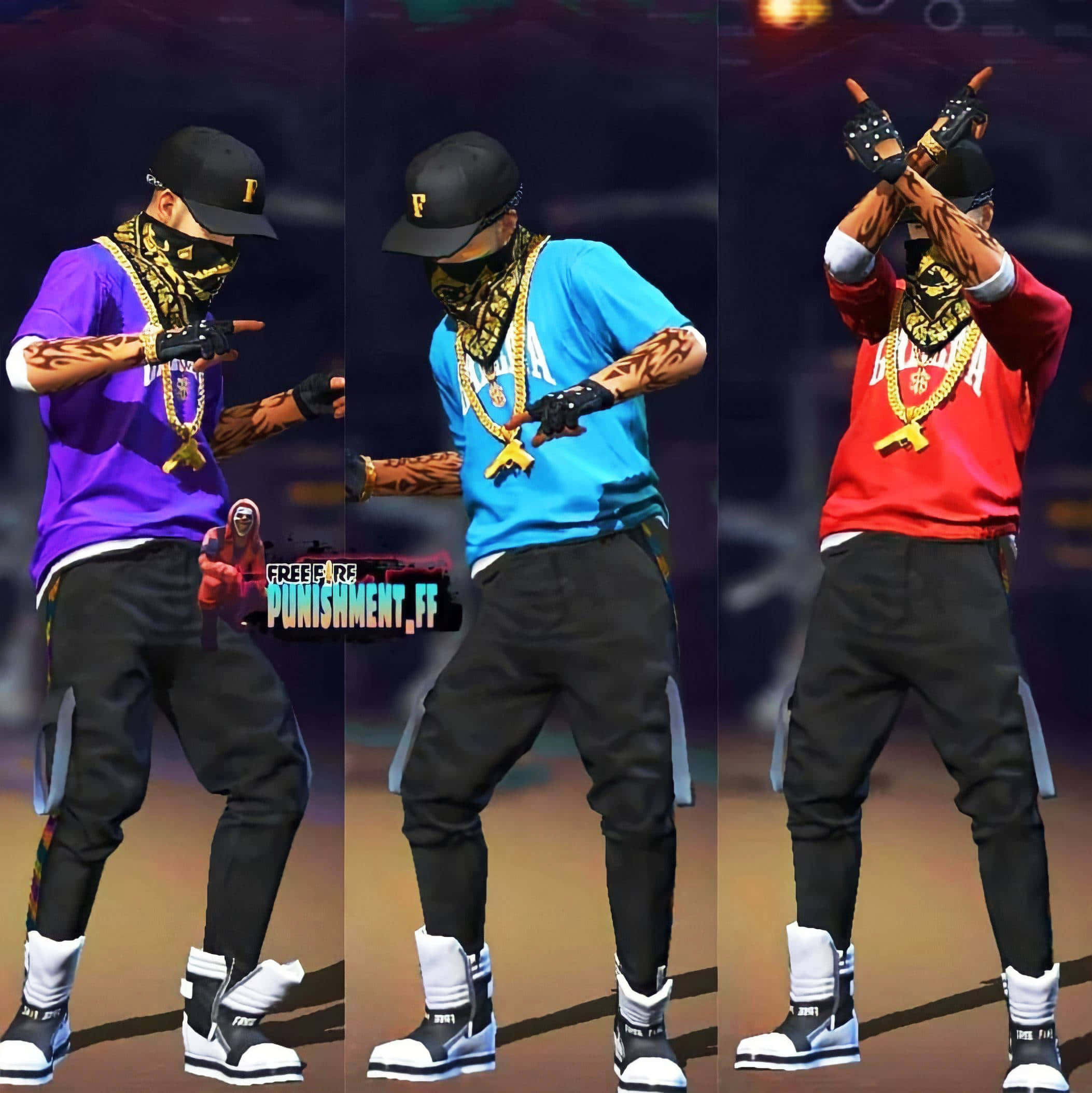 Hip Hop Free Fire, Free Fire, vibrant outfits, Full HD Phone Wallpaper