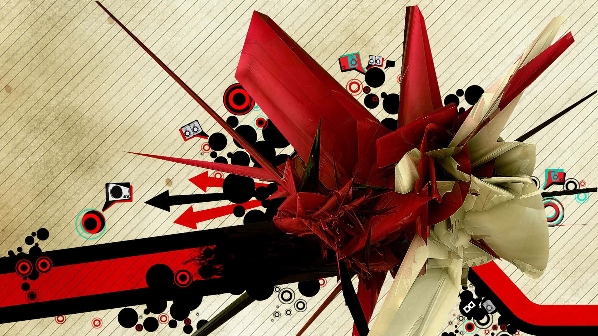 Graffiti Desktop, red, beige, Full HD Desktop Wallpaper