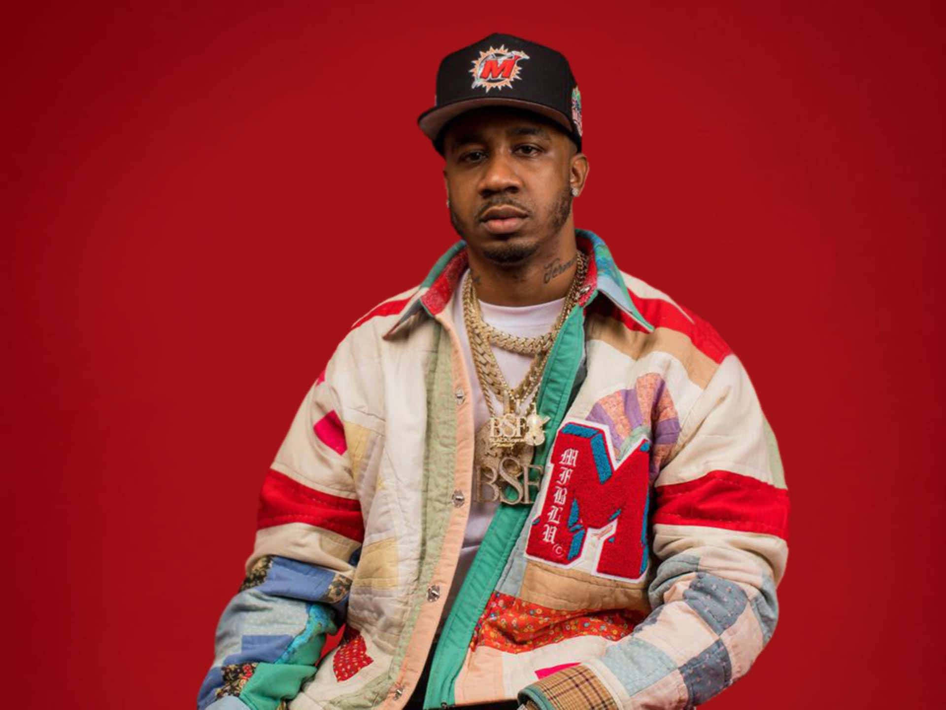 hip hop rappers, colorful patchwork jacket, cap, Full HD Desktop Wallpaper