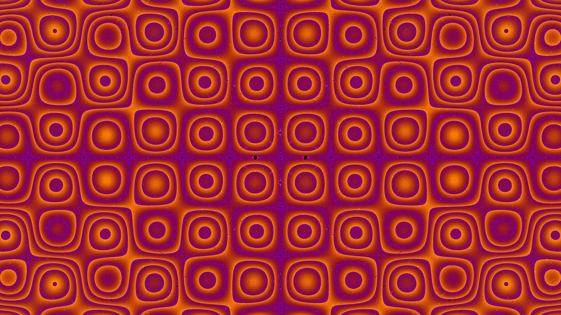 Hippie Aesthetic Laptop, glowing orange, purple concentric squares, Full HD Desktop Wallpaper