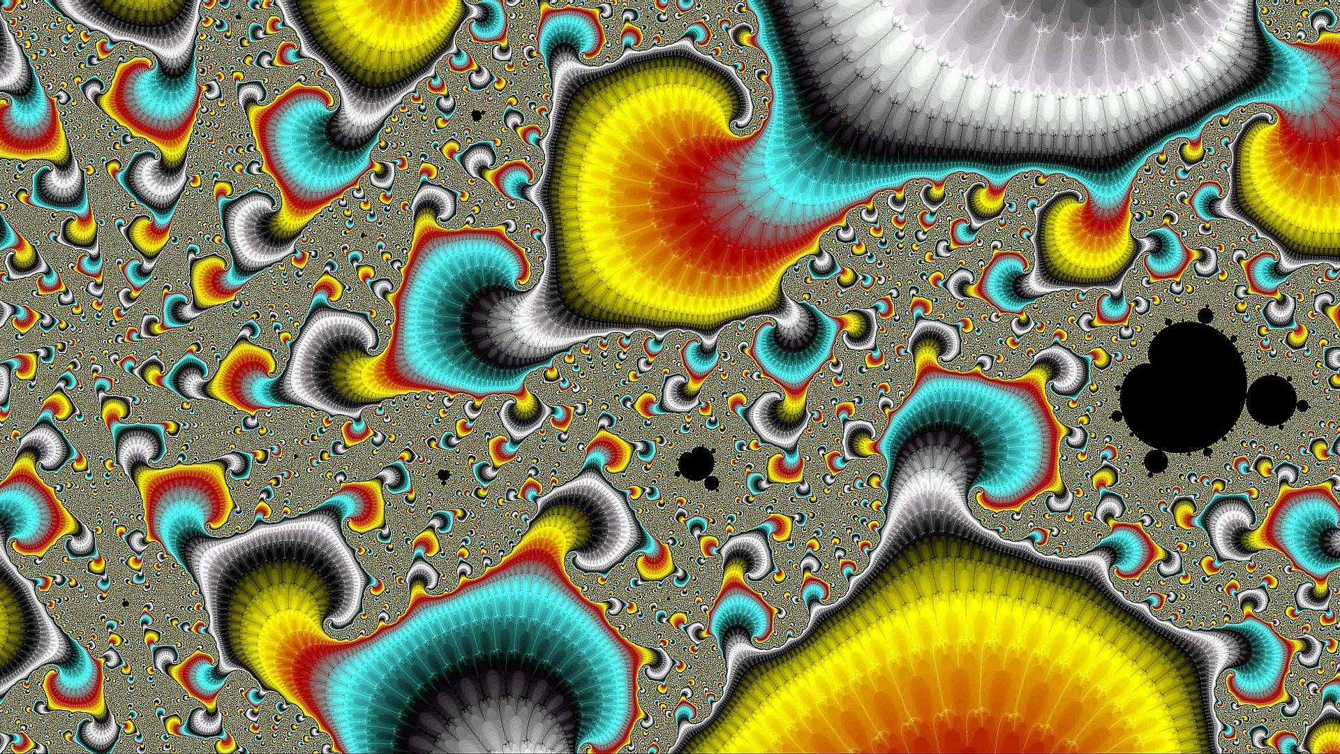 Hippie Aesthetic laptop, fractal patterns, fiery yellows, Full HD Desktop Wallpaper