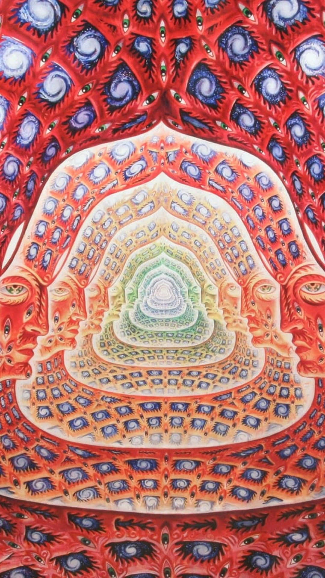 vintage hippie aesthetic, psychedelic portrait, kaleidoscopic tunnel, Full HD Phone Wallpaper