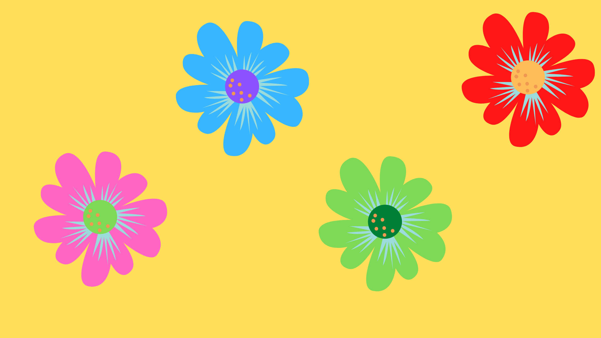 indie hippie flowers, Pinterest aesthetic, stylized colorful flowers, Full HD Desktop Wallpaper
