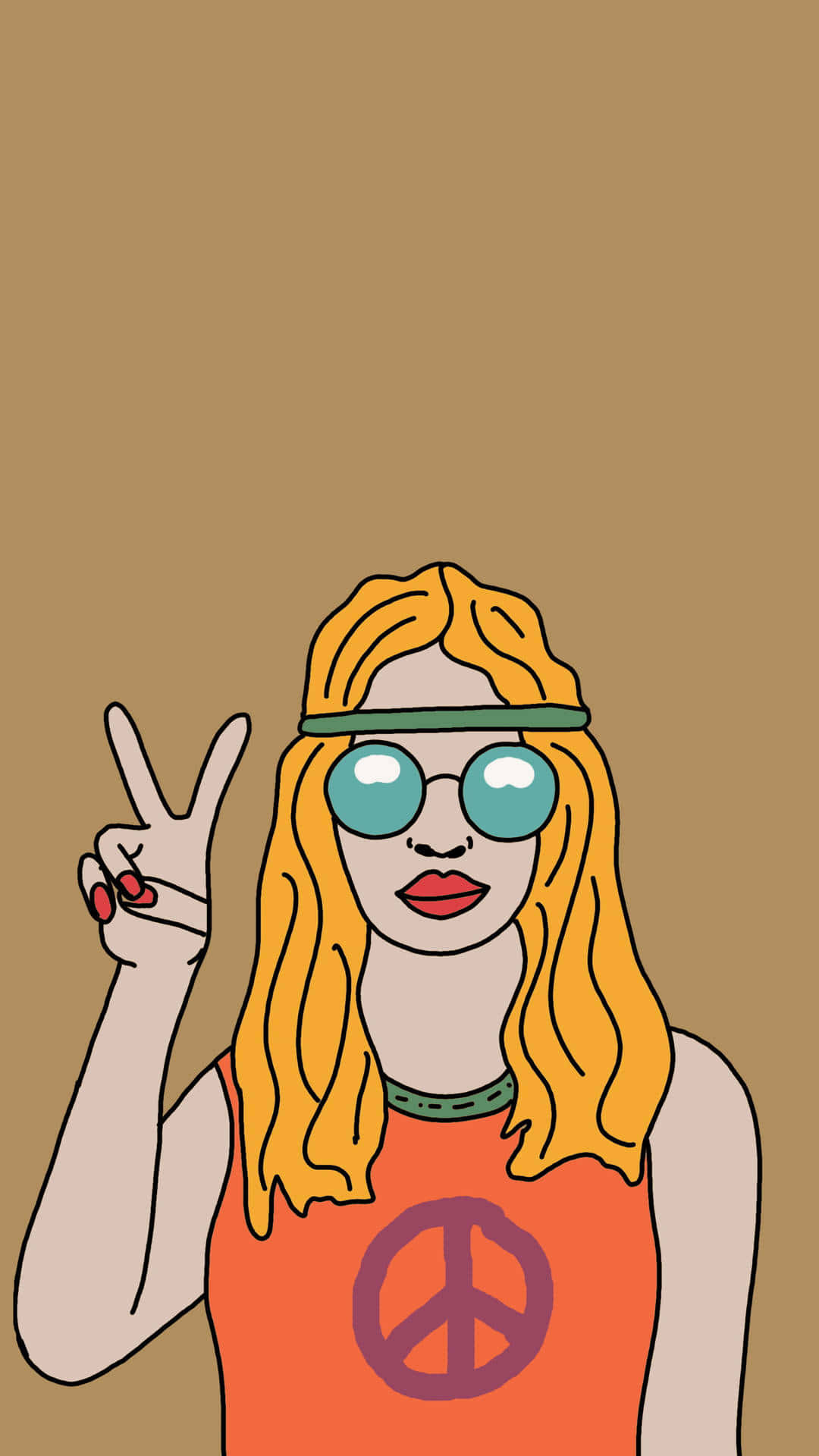 vintage hippie aesthetic, blonde woman, sunglasses, Full HD Phone Wallpaper