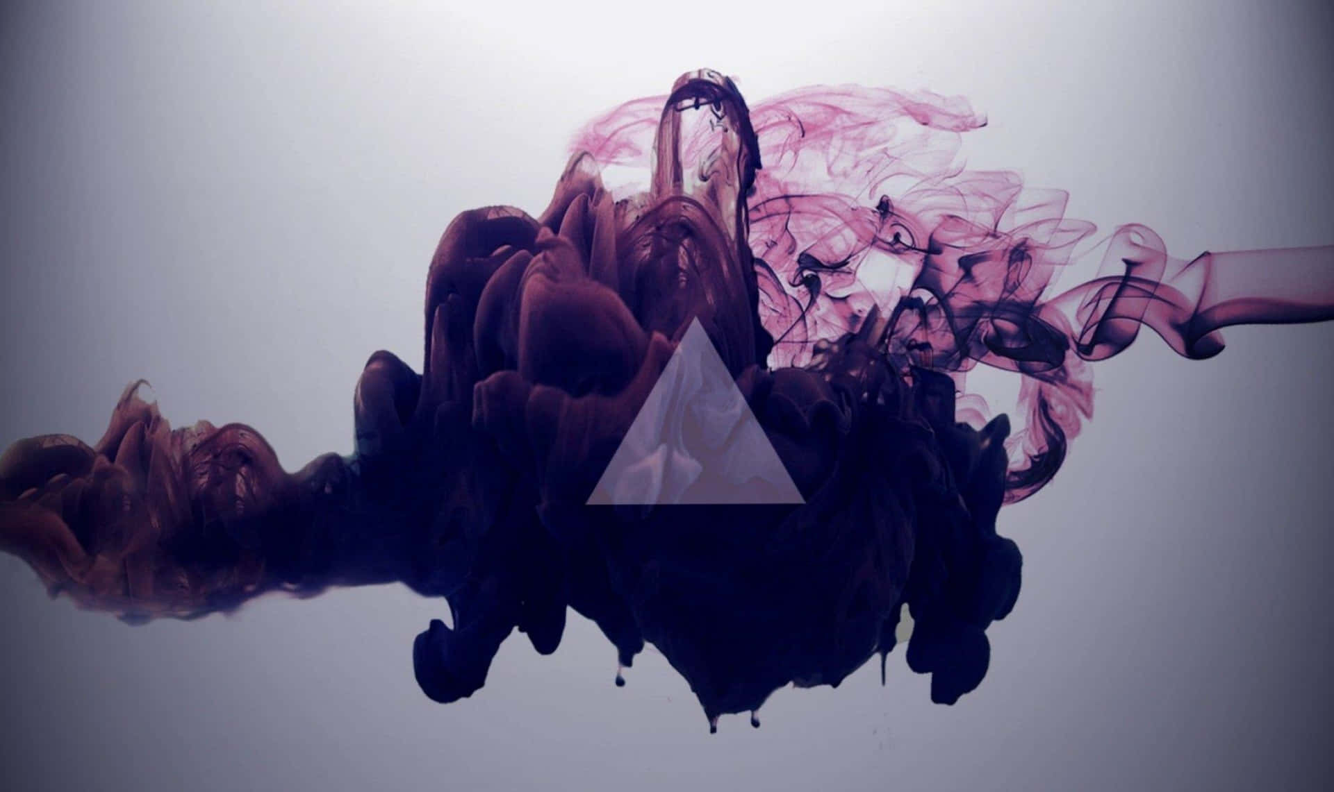 purple smoke, translucent triangle, dark ink, Full HD Desktop Wallpaper