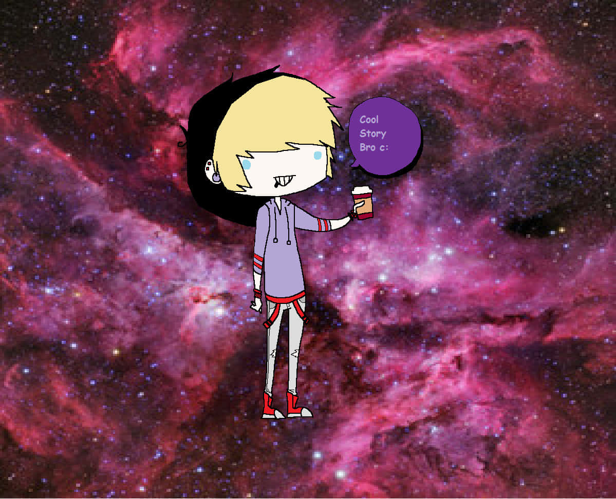 Hipster Galaxy Tumblr, cartoon character, blonde hair, SD Desktop Wallpaper