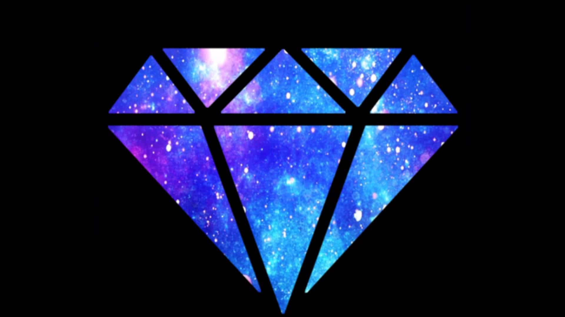 diamond shape, cosmic nebulae, stars, Full HD Desktop Wallpaper