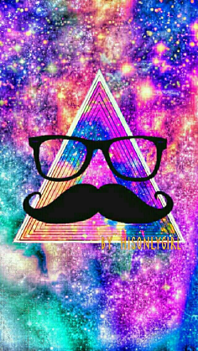 hipster galaxy tumblr, stylized triangle, glasses, SD Phone Wallpaper