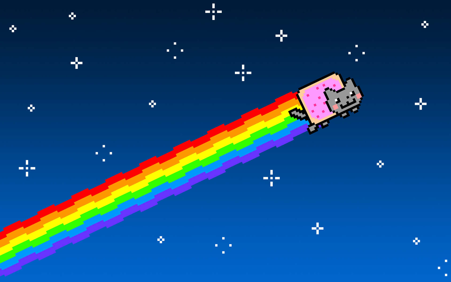 hipster galaxy tumblr, pixelated cat, pink cupcake, Full HD Desktop Wallpaper