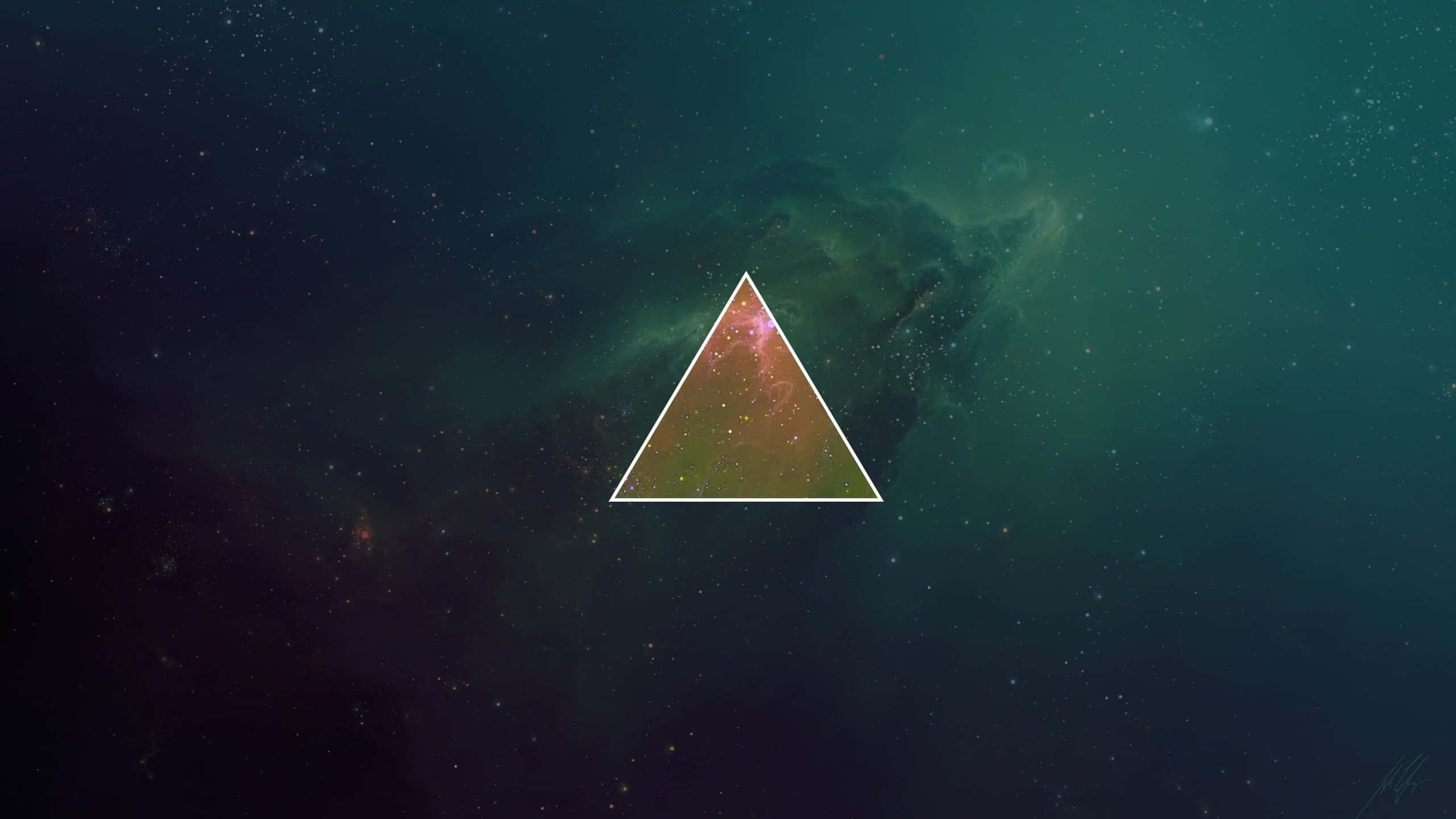 Hipster Galaxy Tumblr, glowing triangle, vibrant nebula, 2K Desktop Wallpaper