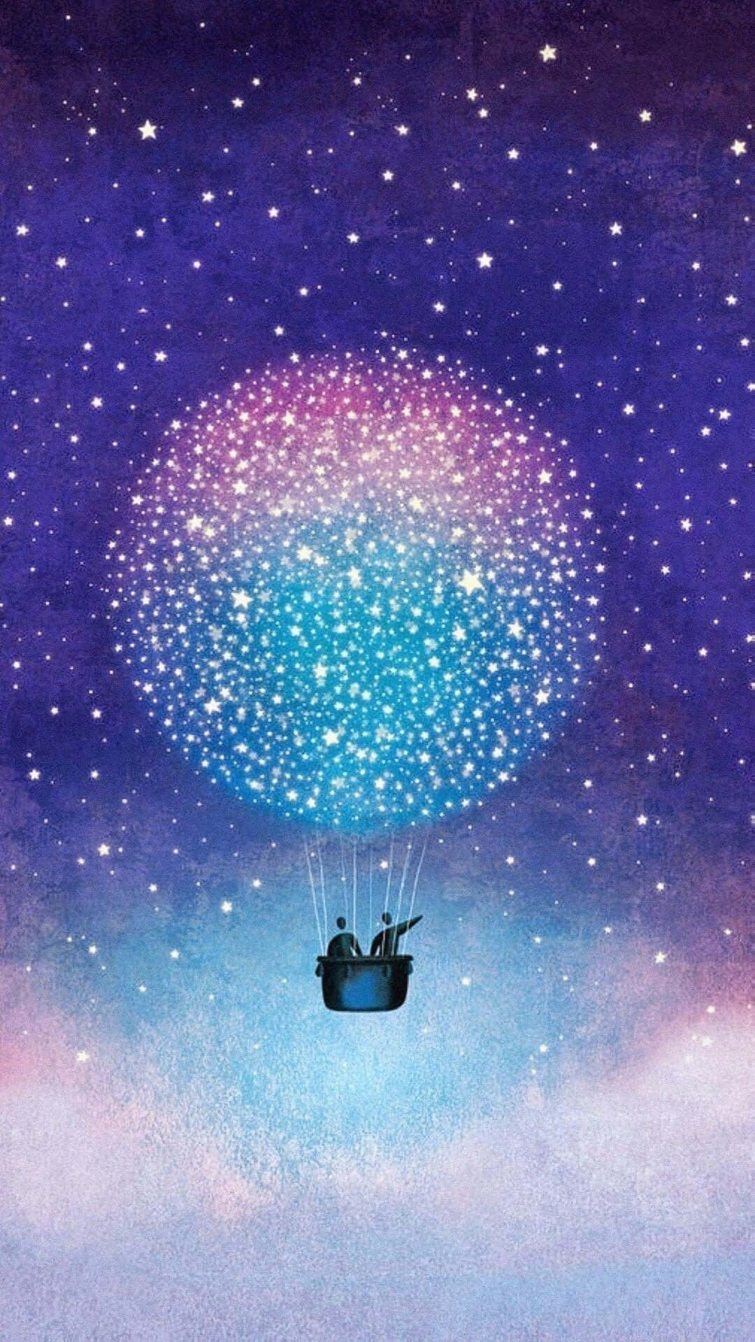 Hipster Galaxy Tumblr, star-filled balloon, cosmic sky, Full HD Phone Wallpaper