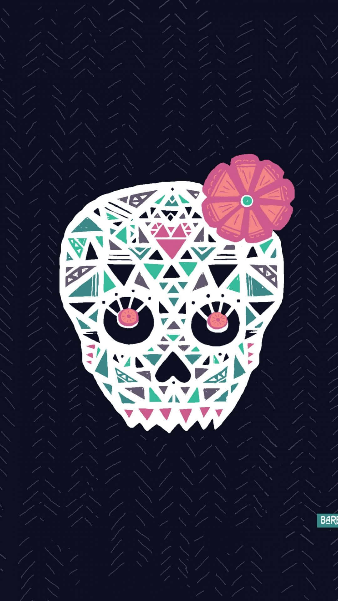 Hipster iPhone, sugar skull, geometric patterns, Full HD Phone Wallpaper