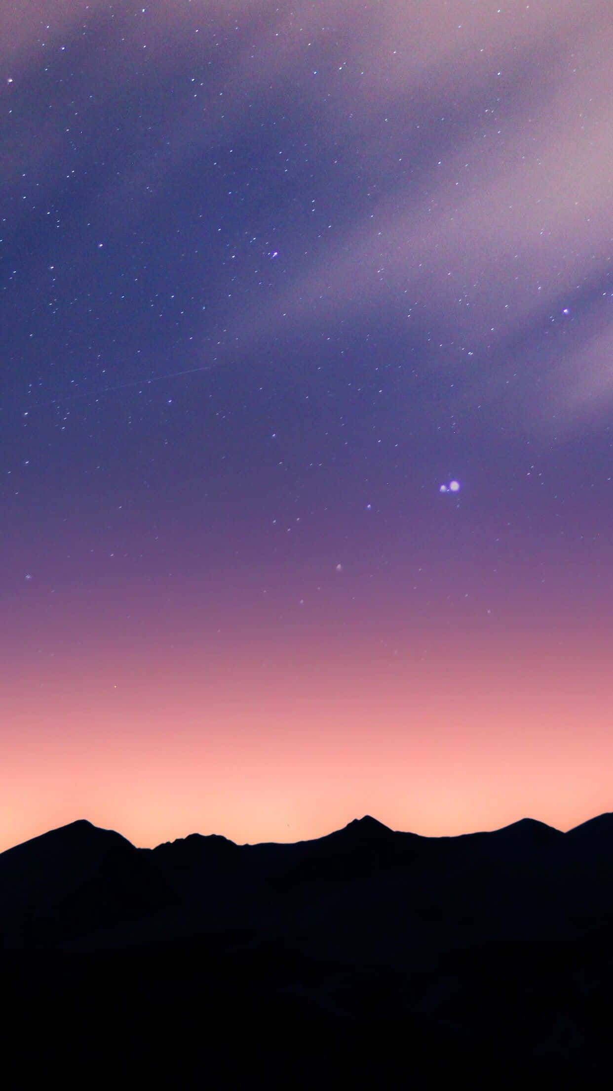 purple sky, twilight sky, stars, Full HD Phone Wallpaper