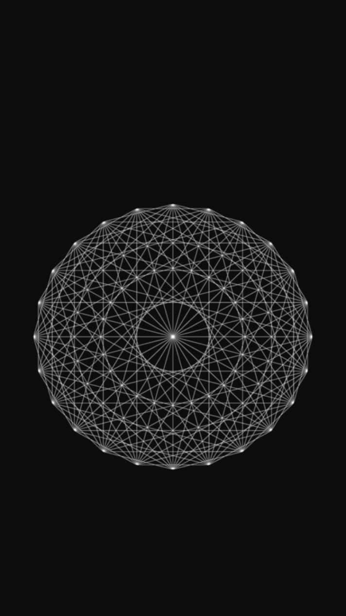 Hipster iPhone, glowing white geometric sphere, intersecting lines, SD Phone Wallpaper