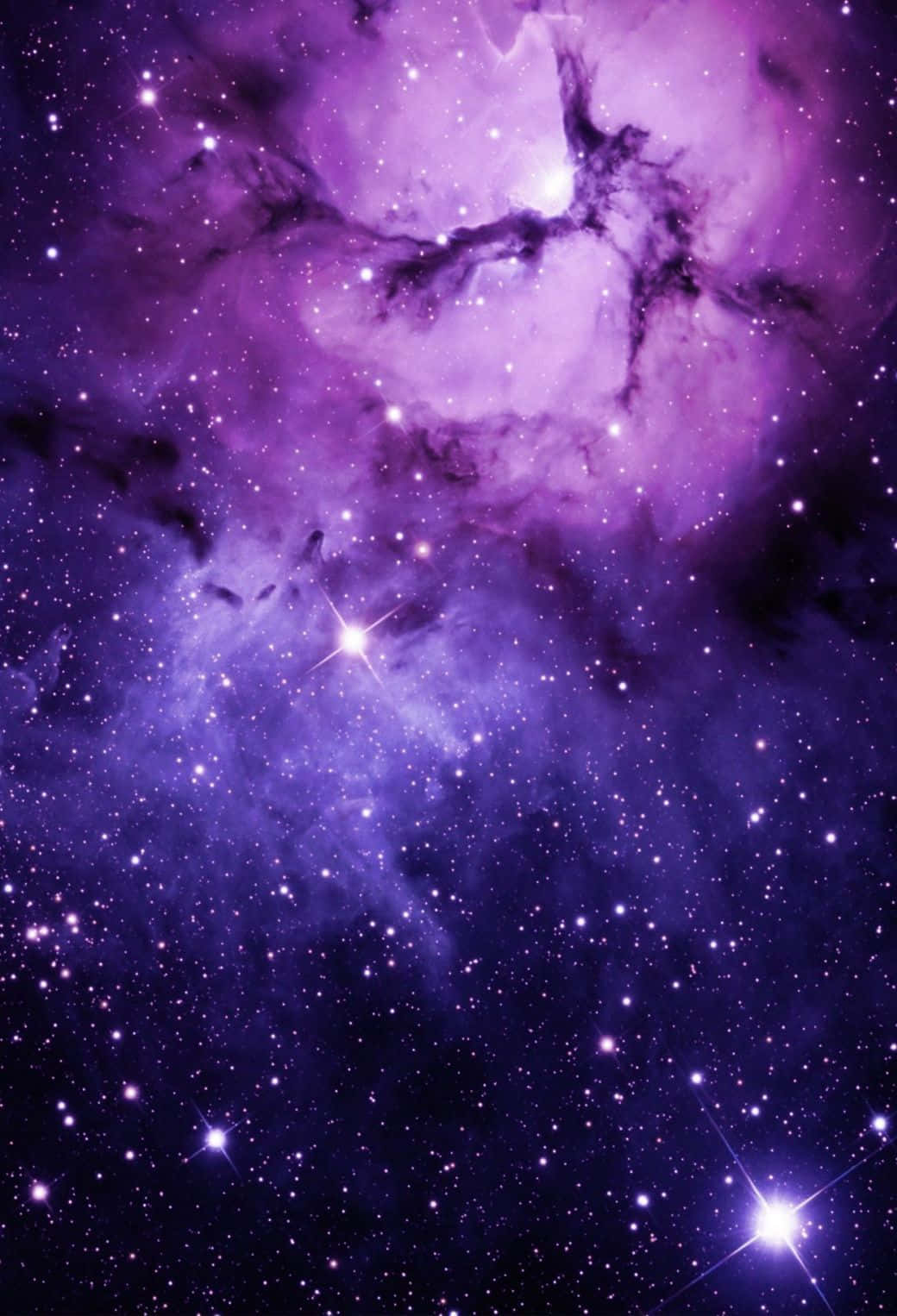 purple nebula, glowing stars, deep cosmic backdrop, HD Phone Wallpaper