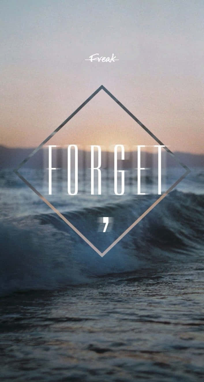 Hipster iPhone, diamond-framed, FORGET text, HD Phone Wallpaper