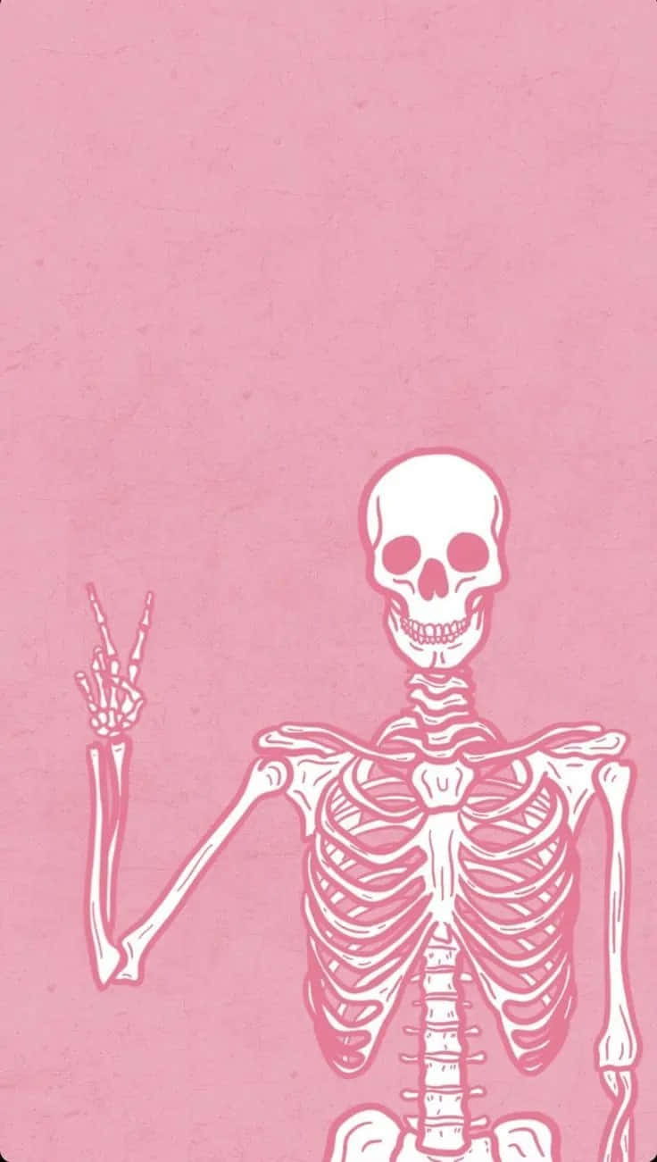 Hipster iPhone, white outlined skeleton, peace sign, HD Phone Wallpaper