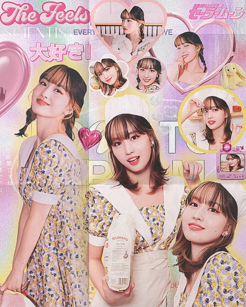 Hirai Momo, floral dress, hearts, SD Phone Wallpaper