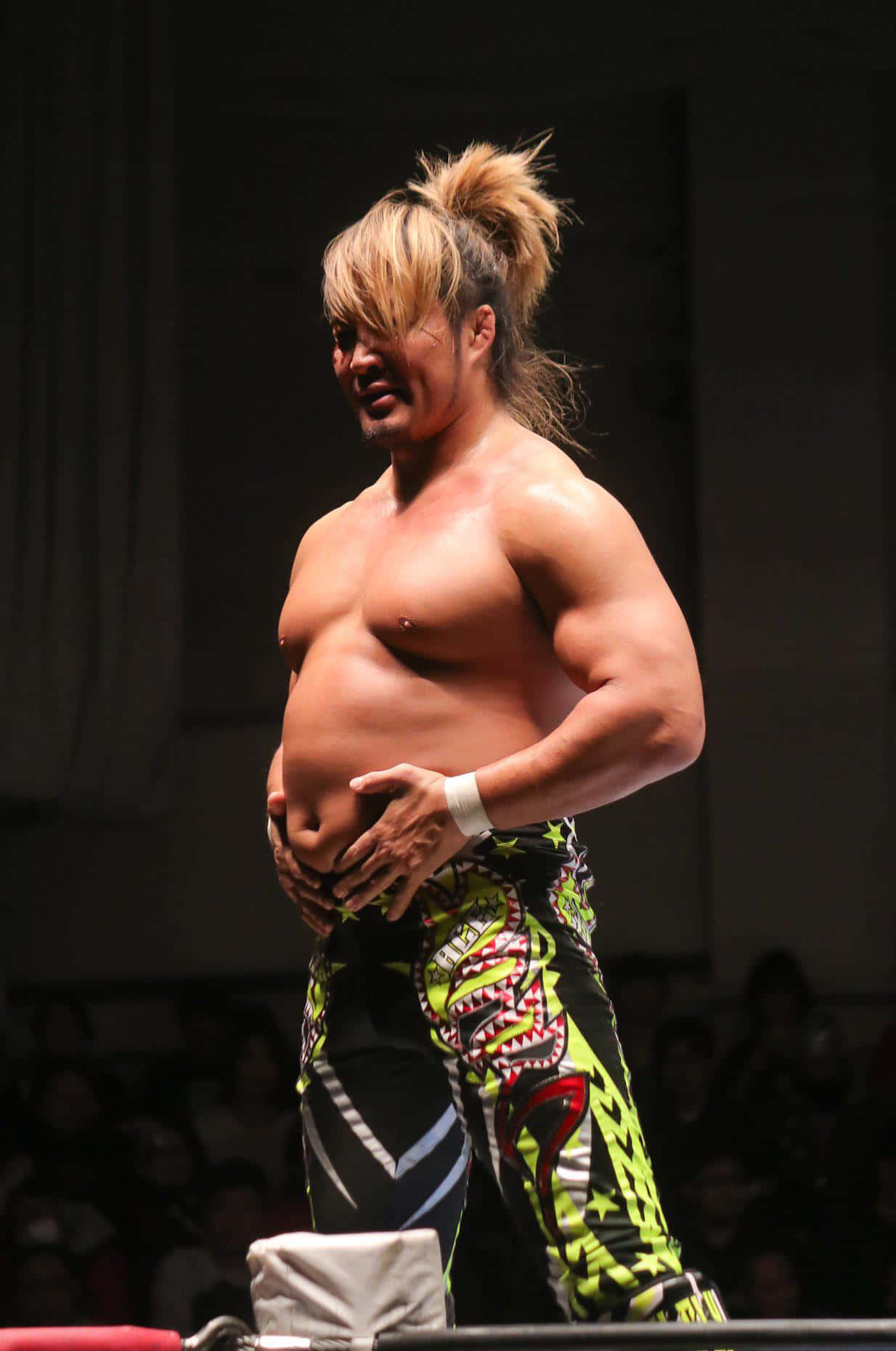 Hiroshi Tanahashi, neon green, black, HD Phone Wallpaper