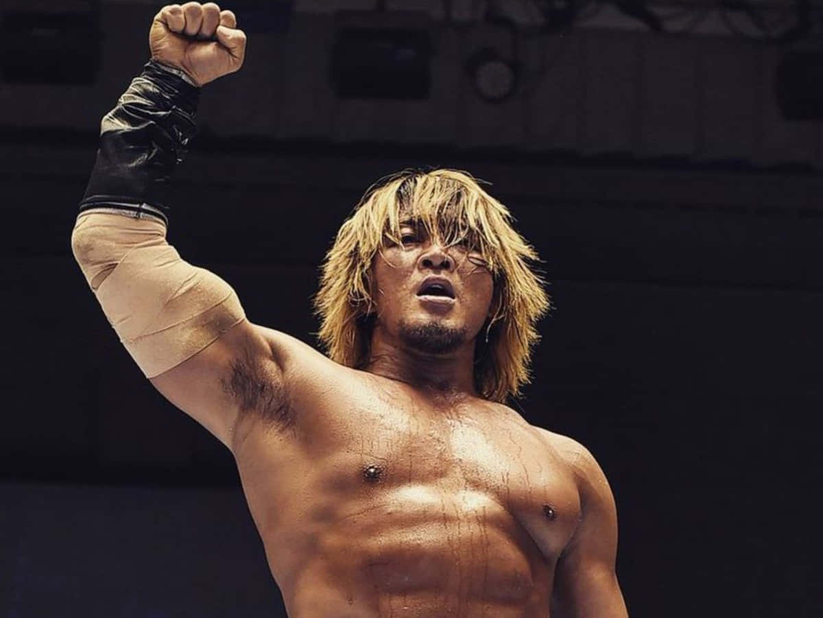 Hiroshi Tanahashi, victory pose, muscular wrestler, SD Desktop Wallpaper