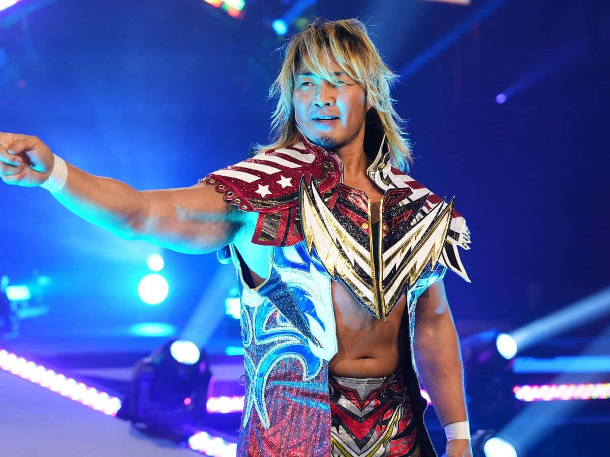 Hiroshi Tanahashi, red white and blue costume, gold armor, SD Desktop Wallpaper