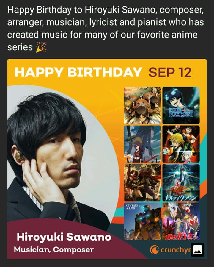 Hiroyuki Sawano, anime thumbnails, vibrant graphic, SD Phone Wallpaper