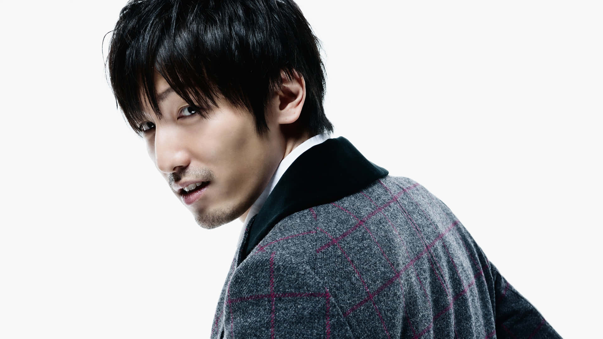 Hiroyuki Sawano, dark hair, grey plaid jacket, Full HD Desktop Wallpaper