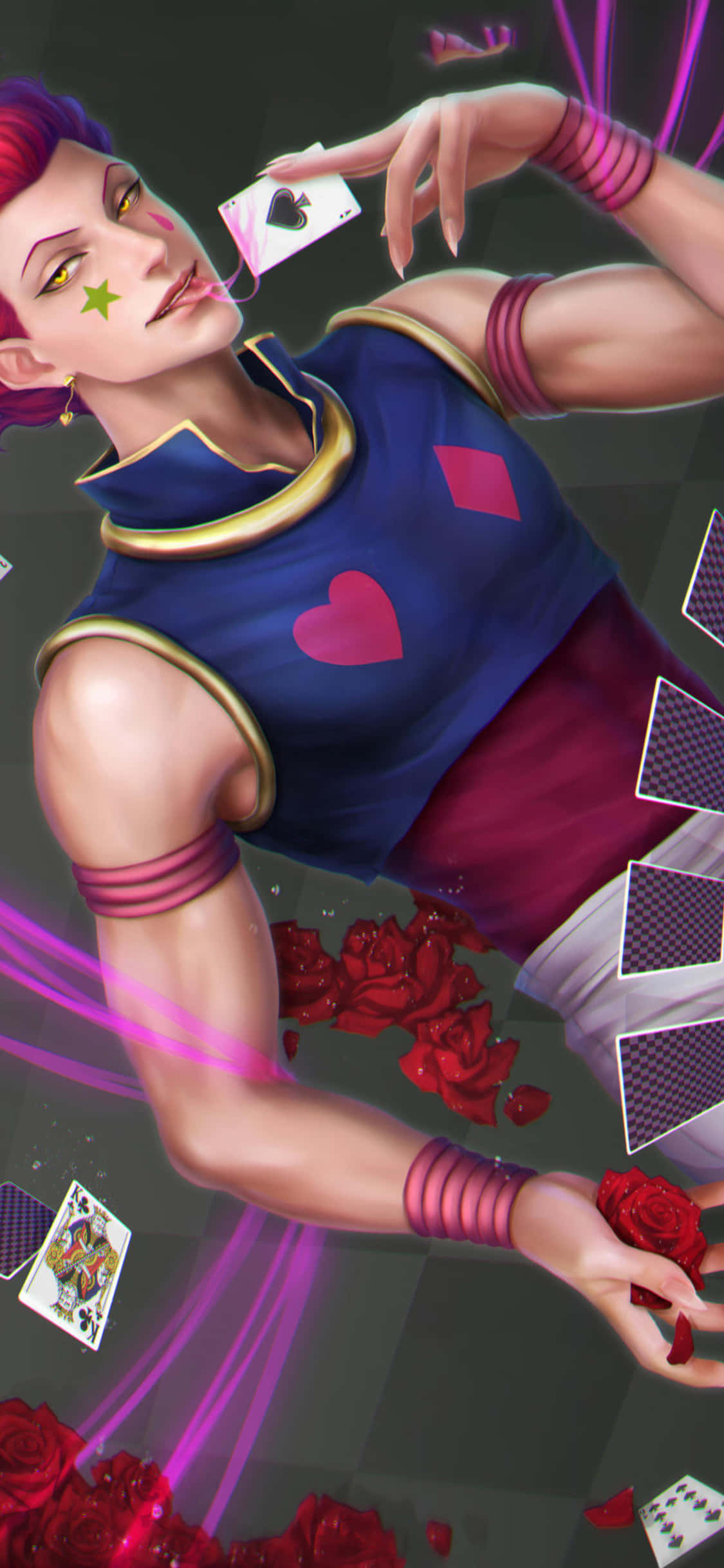 Hisoka, iPhone, red hair, Full HD Phone Wallpaper