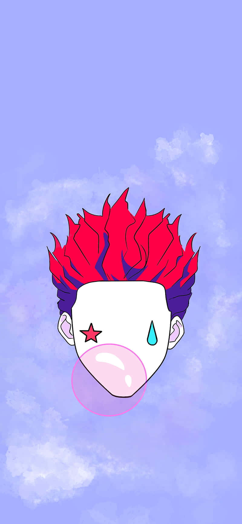 Hisoka, iPhone, spiky red and purple hair, HD Phone Wallpaper