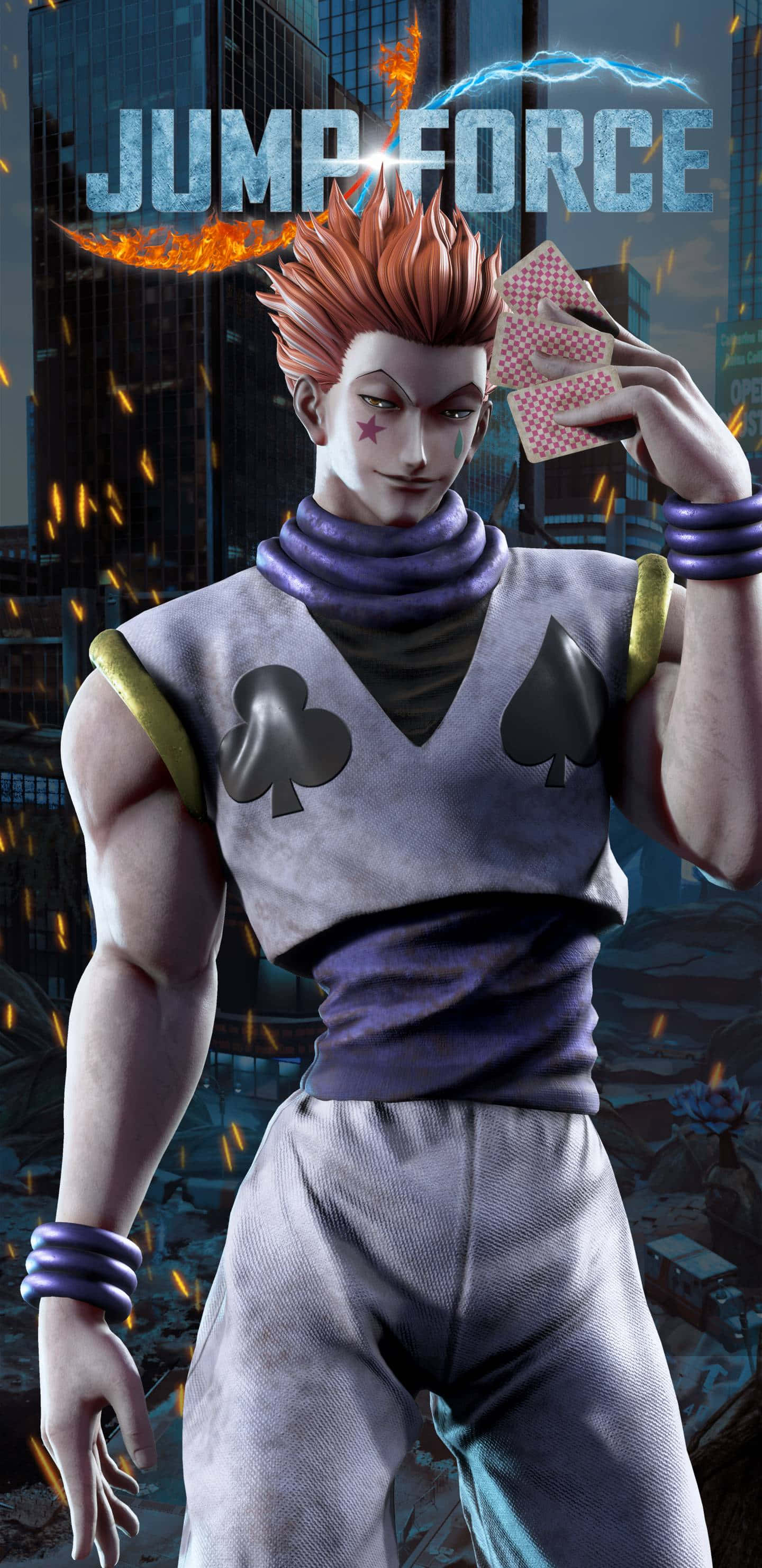 Hisoka, iPhone, spiky red hair, 2K Phone Wallpaper