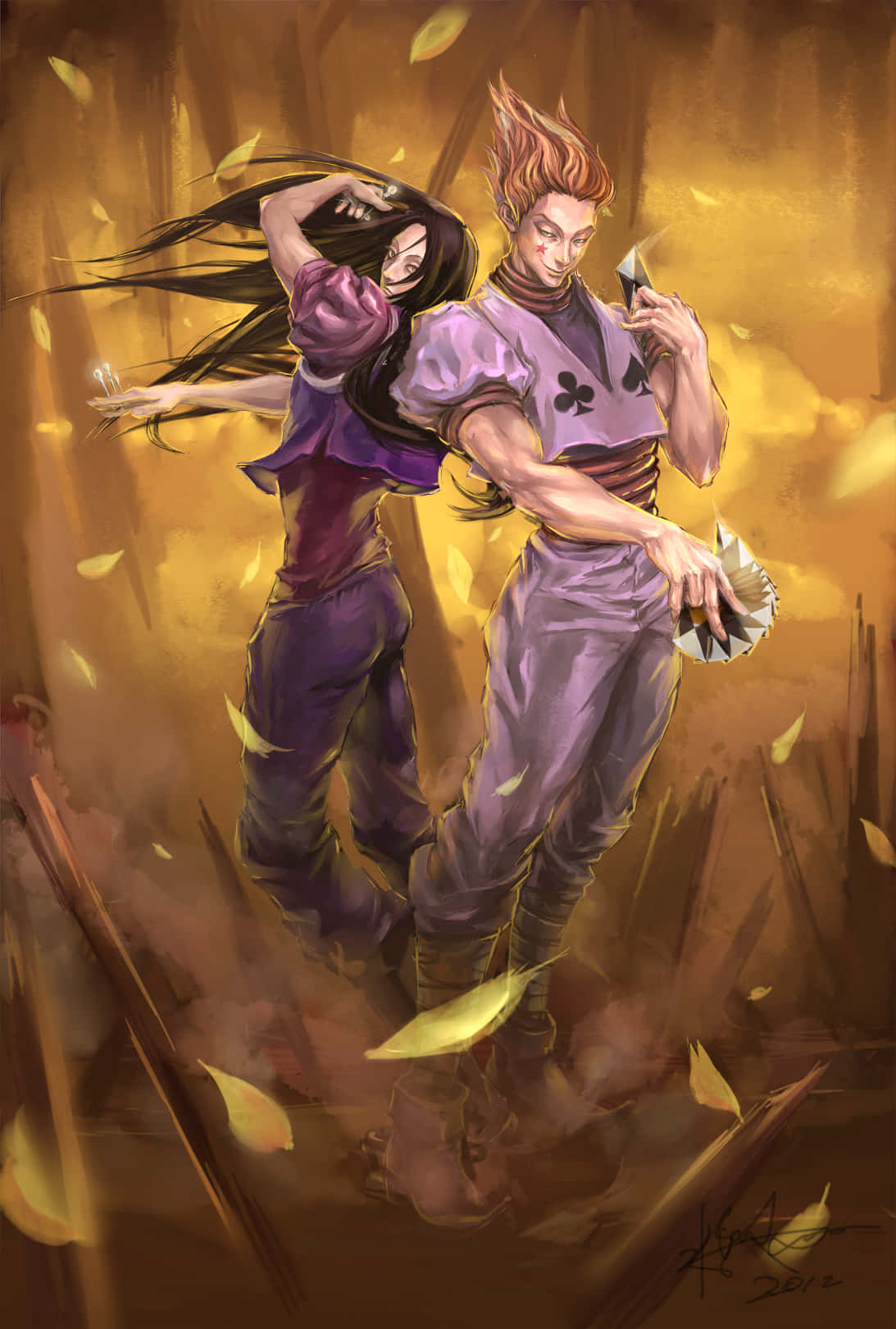 Hisoka, iPhone, purple outfits, HD Phone Wallpaper
