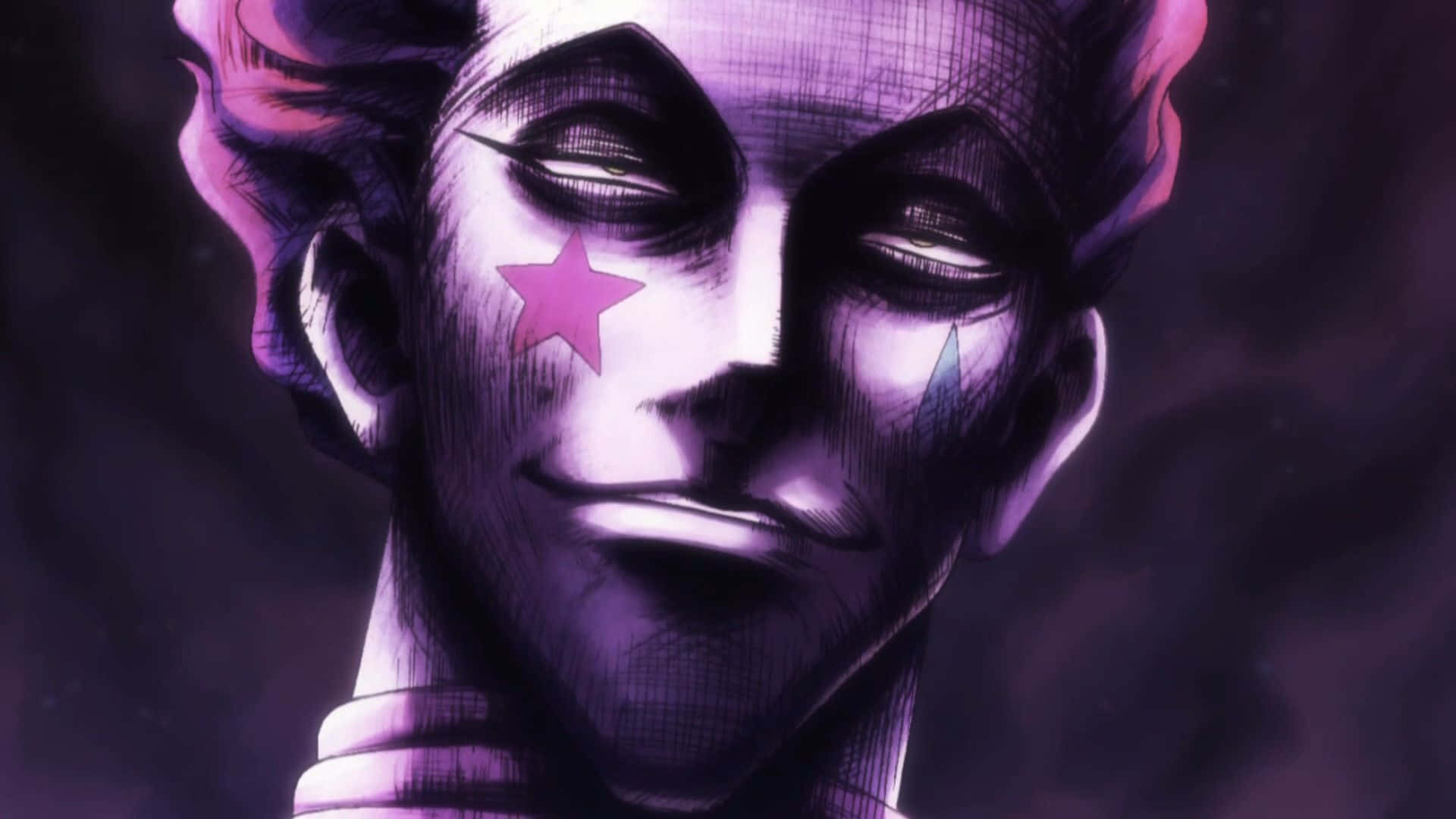 Hisoka Morow, purple hair, pink star on cheek, Full HD Desktop Wallpaper