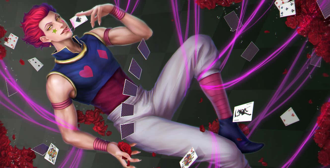 Hisoka Morow, red hair, star tattoos, HD Desktop Wallpaper