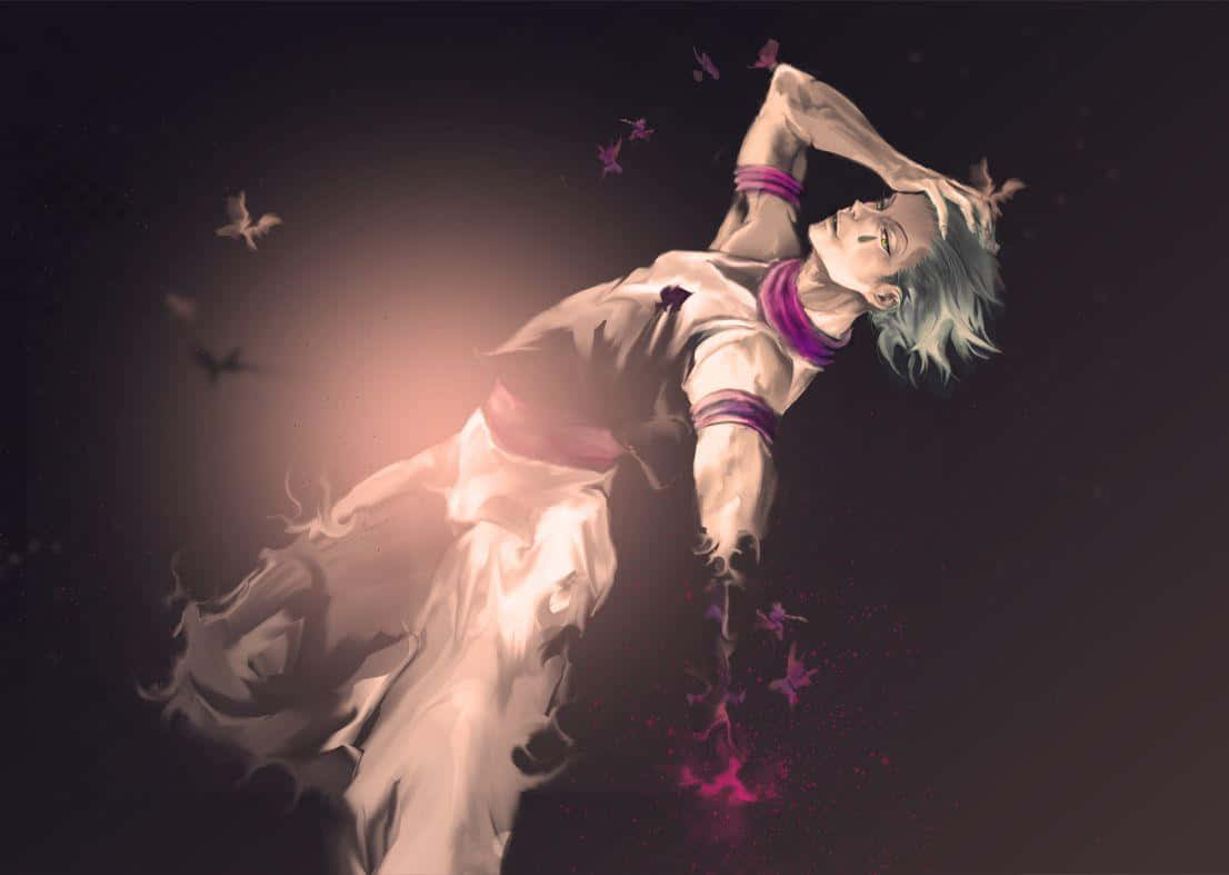 Hisoka Morow, silver hair, purple bands, SD Desktop Wallpaper